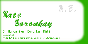 mate boronkay business card